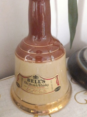 Bell's Old School Whisky collectible empty bell-shaped bottle used
