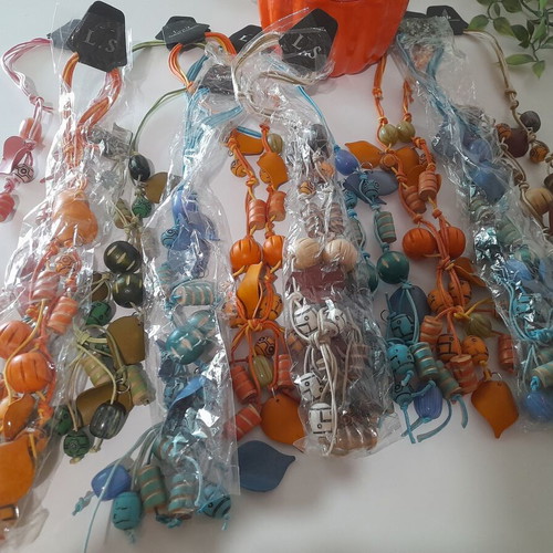 Boho necklaces pack of 10, handmade, multicolor, new