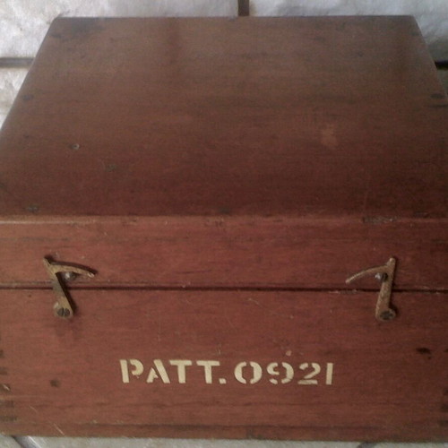 Nautical compass used with box and 1844 stamp