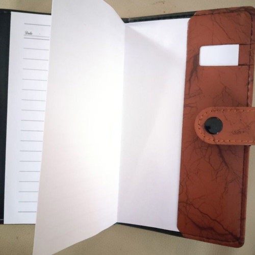 Chenbo pocket diary with brown faux leather cover, like new