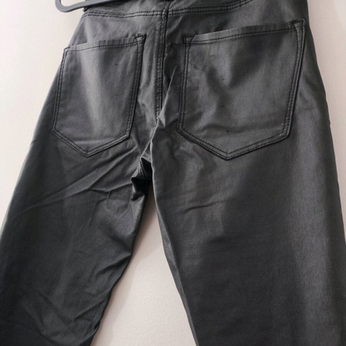 Stradivarius High-Waisted Black Pants Like New With Faux Leather Coating XS