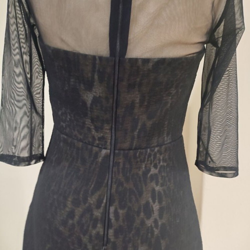 Sandro Paris mini dress with leopard pattern like new, black brown