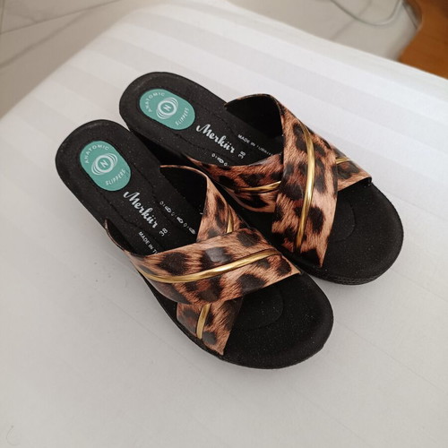 Women's orthopedic platform sandals new, animal print, size 38