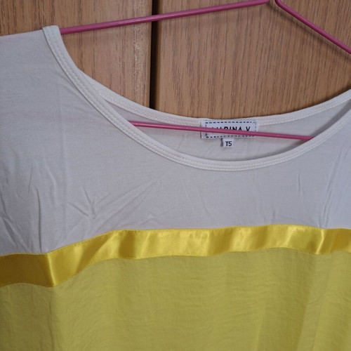 Marina women's blouse like new, yellow and white, size XXXL