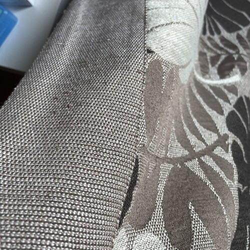 Large throw blanket used, beige gray brown shades, 1.76x2.76 m