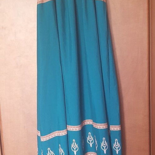 Boho maxi dress dark green petrol with ethnic paisley patterns like new