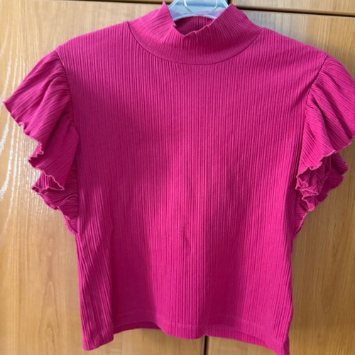 Zara T-shirt pink color with nice sleeves like new