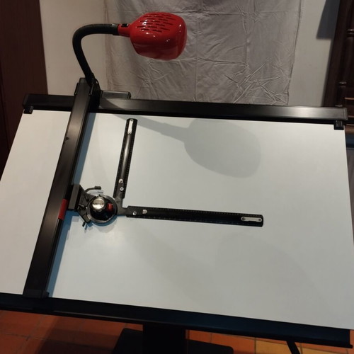 Neolt Architetto drafting table like new with KL parallel ruler and stool