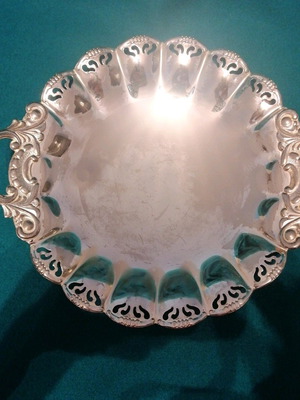 Vintage silver-plated centerpiece used with pierced decoration
