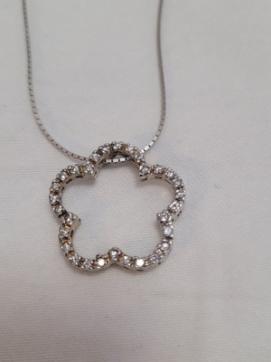 Silver necklace with chain
