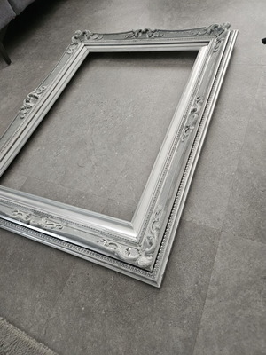 Large silver wooden decorative frame 90×70 cm