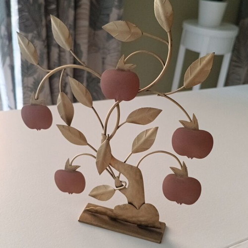 Metal decorative Dermitzakis pomegranate tree like new, symbol of prosperity