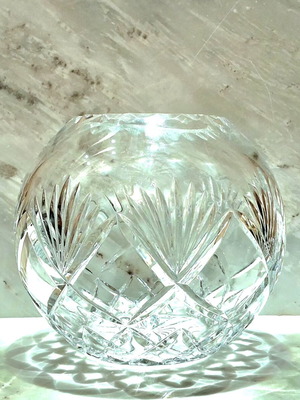 Vintage Κρυστάλλινο Βάζο Rose Bowl Καινούργιο Ευρωπαϊκής Προέλευσης Bohemia/Nachtmann