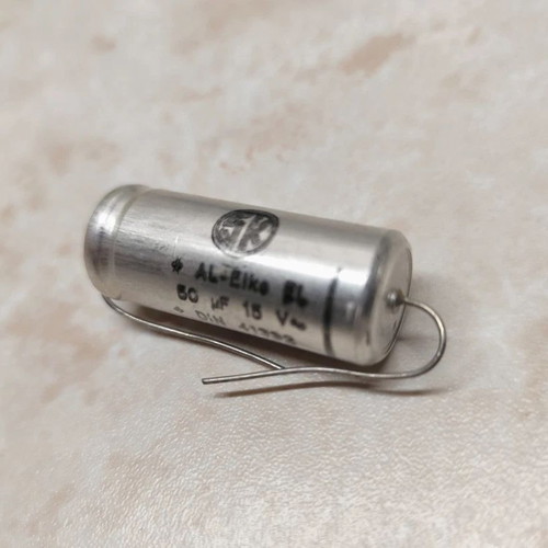 SK West Germany 50uF 15V Axial Capacitors, pack of 16, vintage NOS