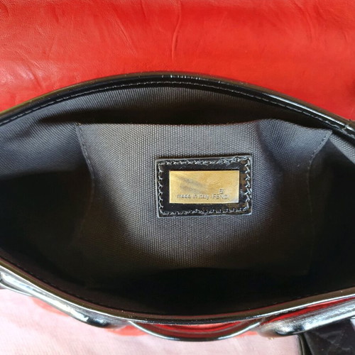 Fendi shoulder bag used, red and orange, leather
