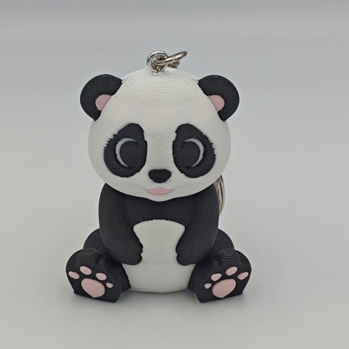 3D Printed Panda keychain new, multicolored