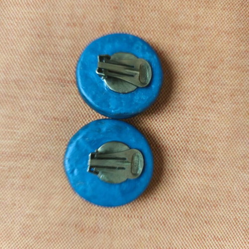 Vintage earrings with turquoise stone and clip like new, petrol