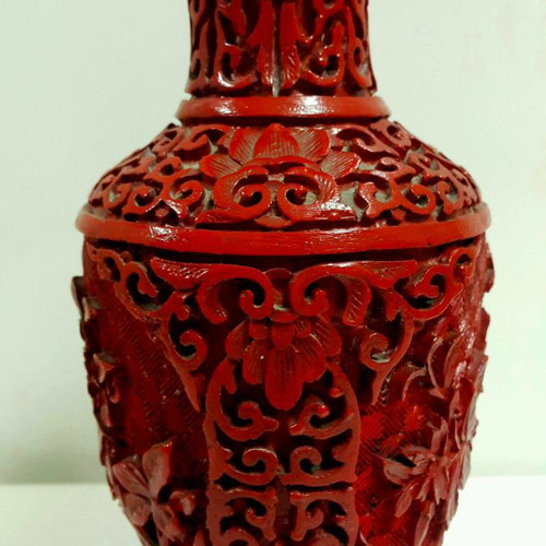 Vintage handmade carved vase used
