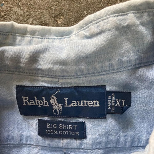 Ralph Lauren The Big Shirt Oxford blue long sleeve shirt, XL