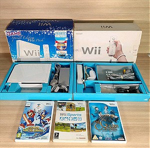 Nintendo Wii Special Edition Pack ολοκληρωμένη έκδοση με τα κουτιά της και τα 3 παιχνίδια