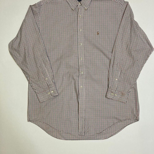 Ralph Lauren Yarmouth long sleeve shirt XL, red blue pattern, colored pony