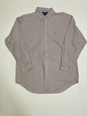 Ralph Lauren Yarmouth long sleeve shirt XL, red blue pattern, colored pony