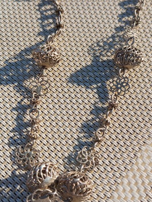 Collectible antique tambourine jewelry handmade silver from Philippines