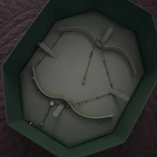 Swarovski necklace, gold color