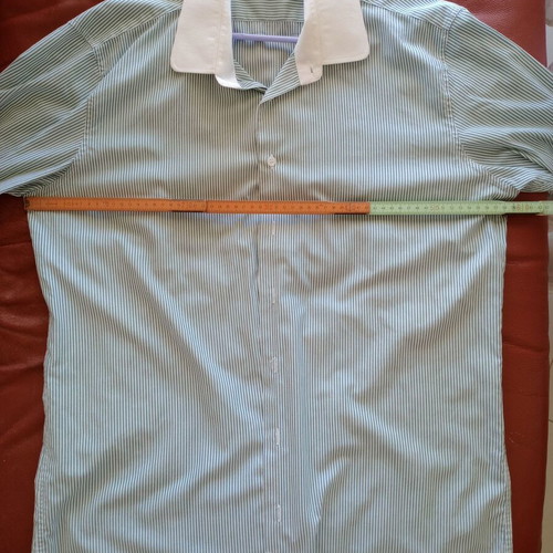 PetraTos men's dress shirt like new, striped green, M/L