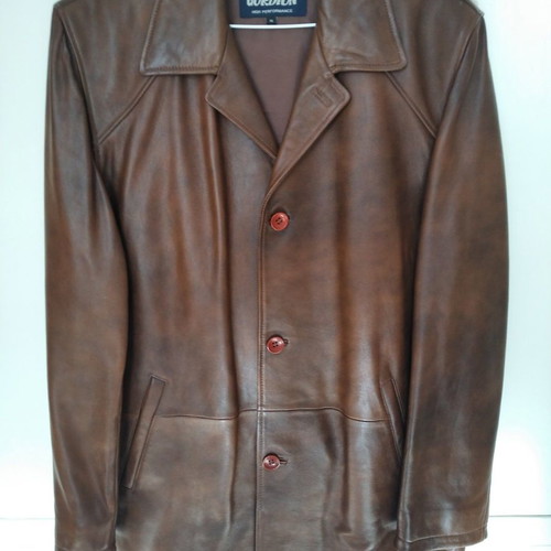 Leather coat used, tan men's no56, size L