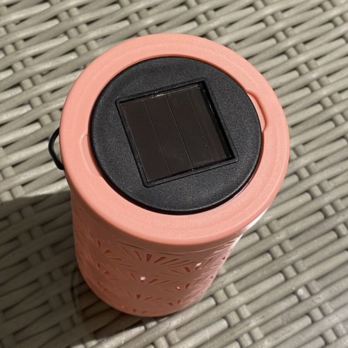 Solar LED decorative lantern, coral color