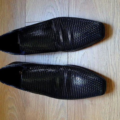 Cesare Paciotti black slip-on shoes like new, size 42