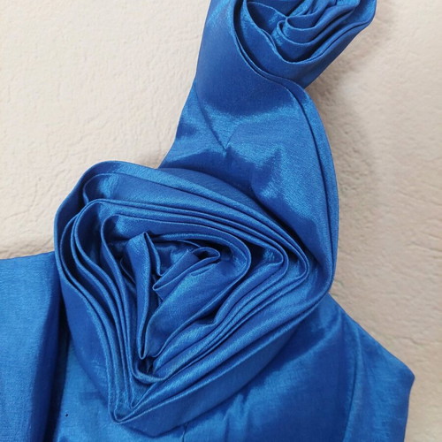 Pink Boom One Shoulder Dress taffeta size Small like new, blue