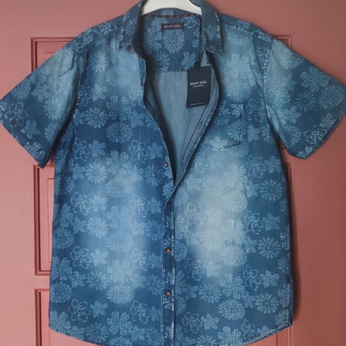 Denim shirt Brave Soul new, floral paisley pattern, size M