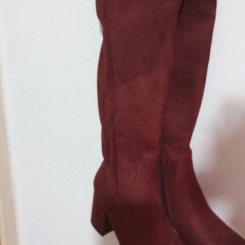 Over-the-knee boots new, burgundy size 36
