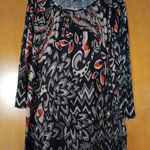Long-sleeve blouse black and white like new XXL