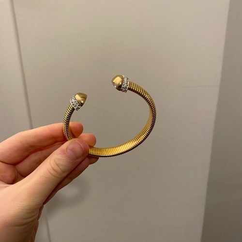 Gold tone cuff bracelet with rhinestones like new