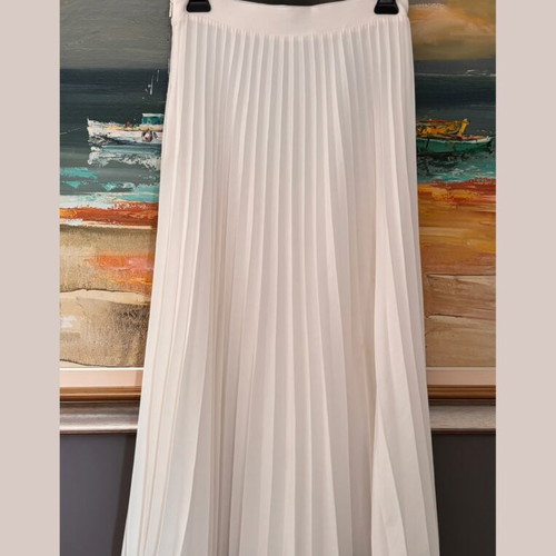 Mango Maxi Pleated Skirt off-white medium like new
