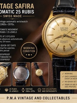 Vintage Safira Automatic 25 Rubis ελβετικό ρολόι