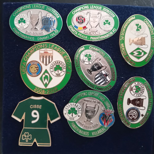 Panathinaikos 2008-2009 Champions League set of 8 collectible pins