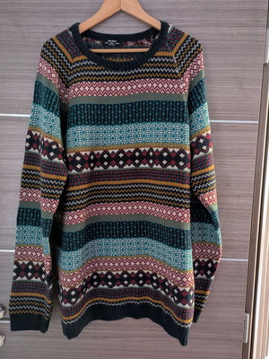 Bershka knitted sweater multicolor with Fair Isle pattern size XL like new