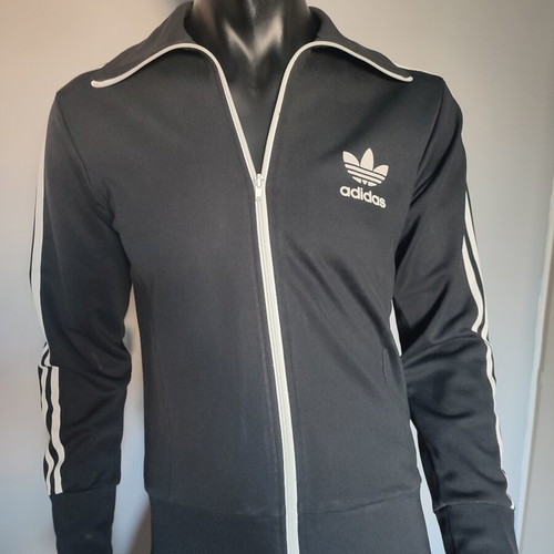 Adidas Originals Vintage jacket, size S, black with white stripes