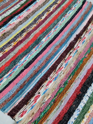 Cotton traditional woven rug new 350x90 cm