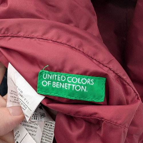 Benetton Kids Reversible Jacket Used 7-8 Years 130cm Black Red