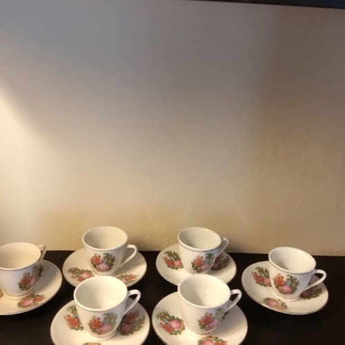 Porcelain coffee set, pack of six, new