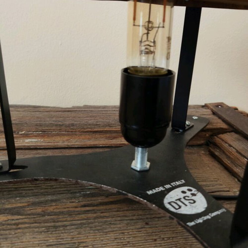 Table lamp new unique design with wooden shade