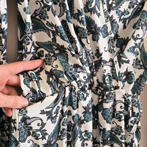 Anna Samouka dress like new, beige with green, boho style