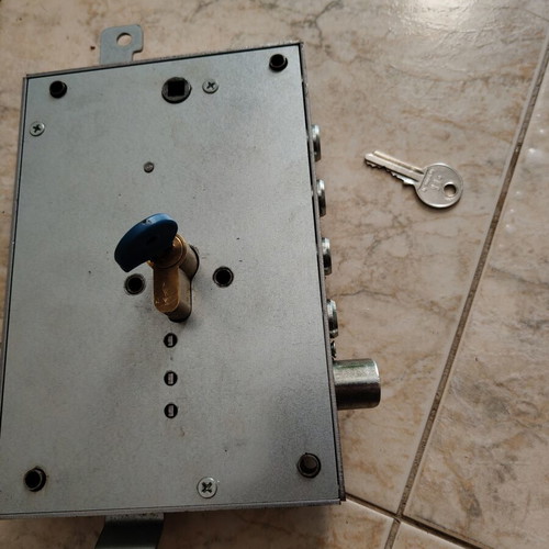 House door locks with handles and peephole