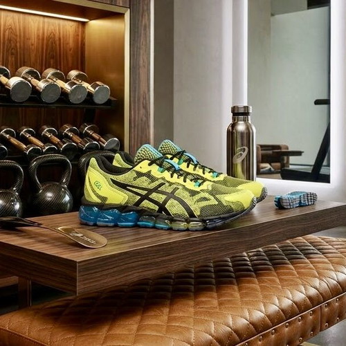 ASICS GEL-Quantum 360 VI sneakers, Safety Yellow/Electric Blue, US 9 EU 42.5