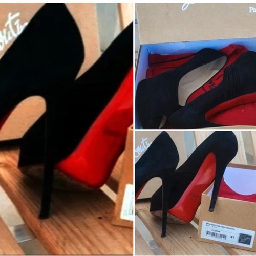 Γόβες Christian Louboutin μεταχειρισμένες, νούμερο 41, μαύρο βελούδο με κόκκινη σόλα